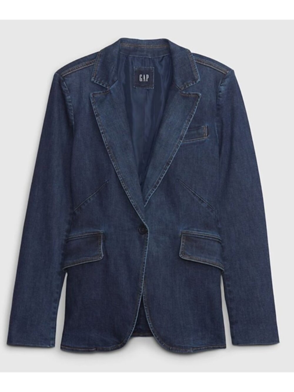 GAP Denim Blazer Jacket Medium Indigo Size 14 - Picture 1 of 3